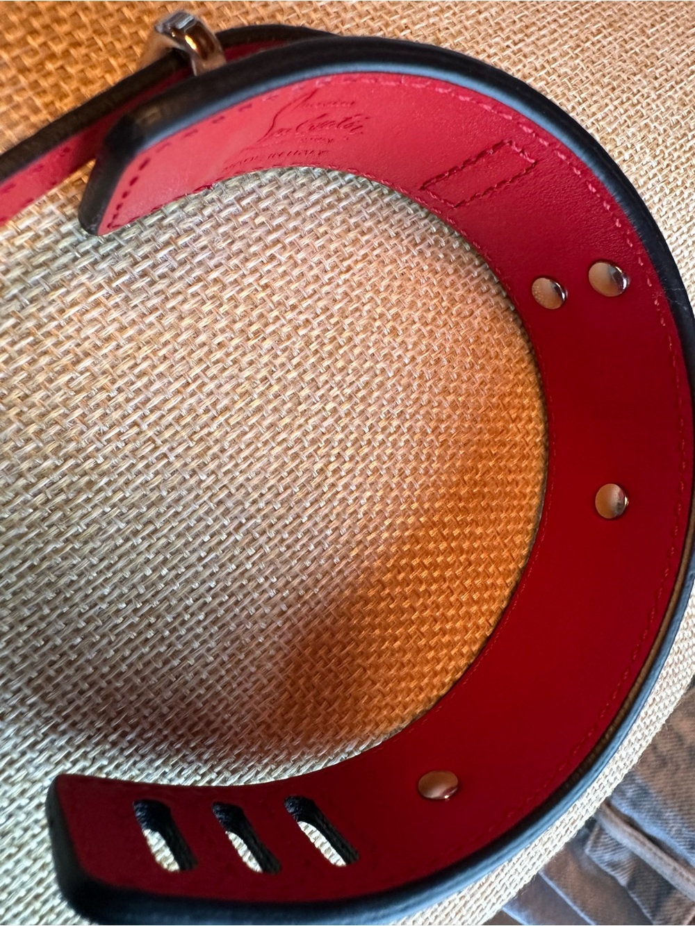 Christian Louboutin Cream Studded Leather Bracelet - Picture 2 of 4